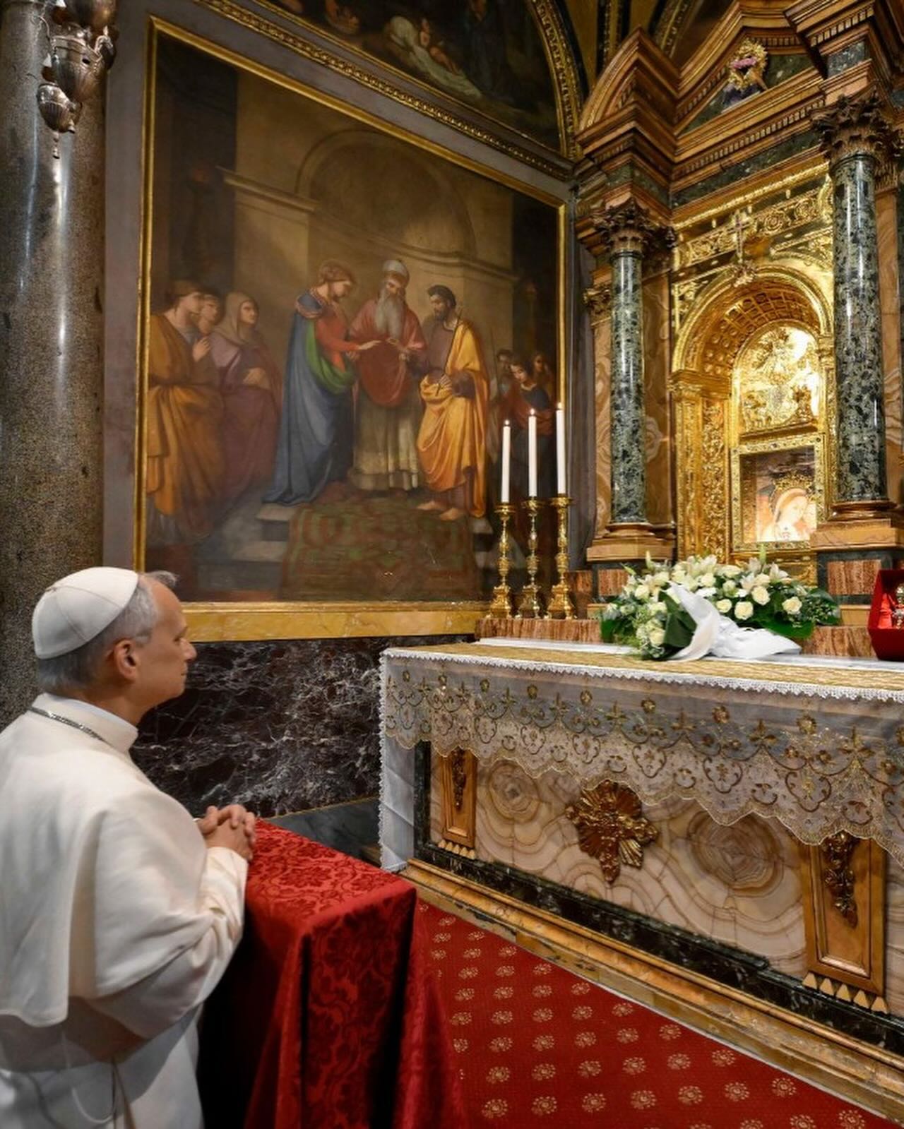 Papa Leão XIV visita santuário agostiniano e reza diante do túmulo de Francisco neste sábado (10)