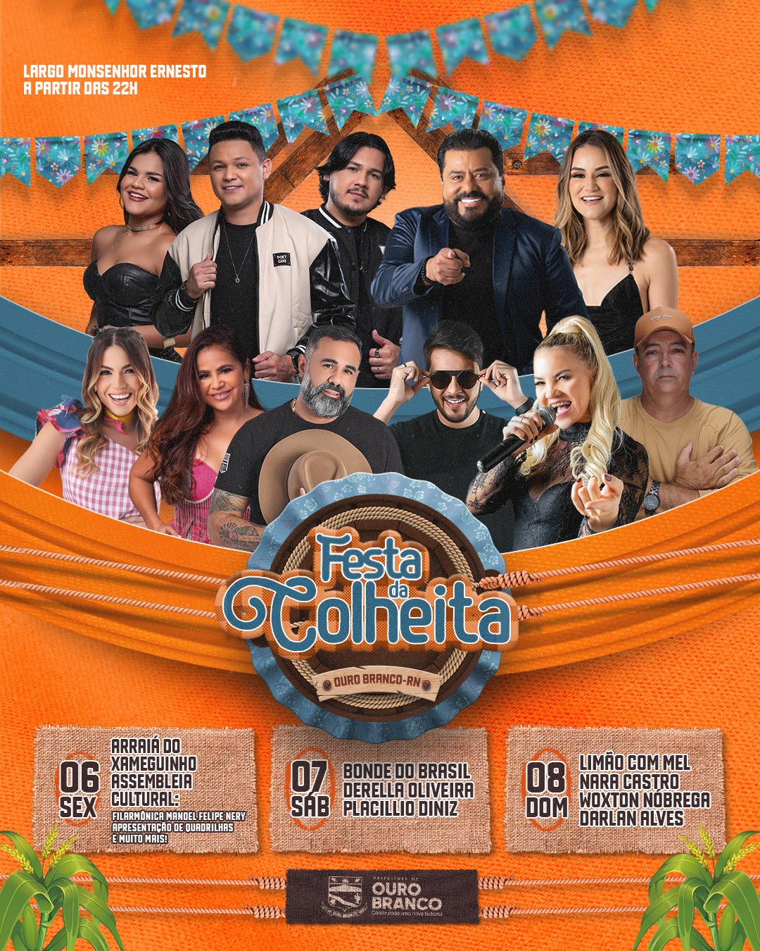 51 anos de História: Festa da Colheita de Ouro Branco anuncia Limão com Mel, Bonde do Brasil, Mara Dias; veja programação