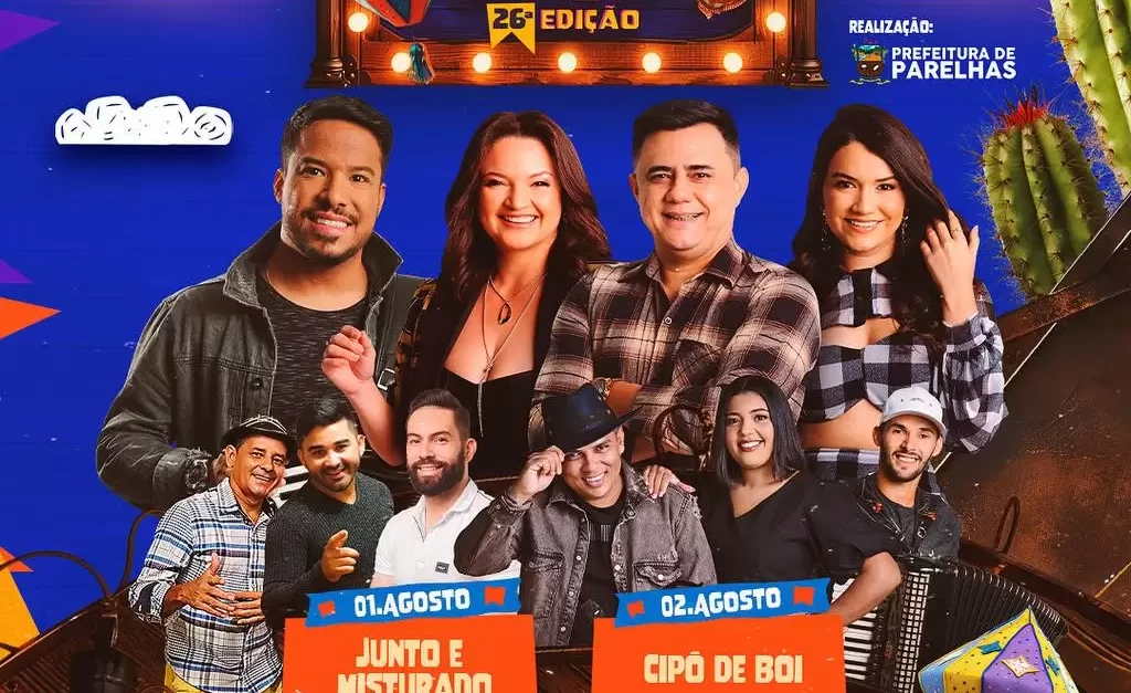 Arraiá da Zona Sul 2025 começa hoje em Parelhas com dois dias de forró e tradição